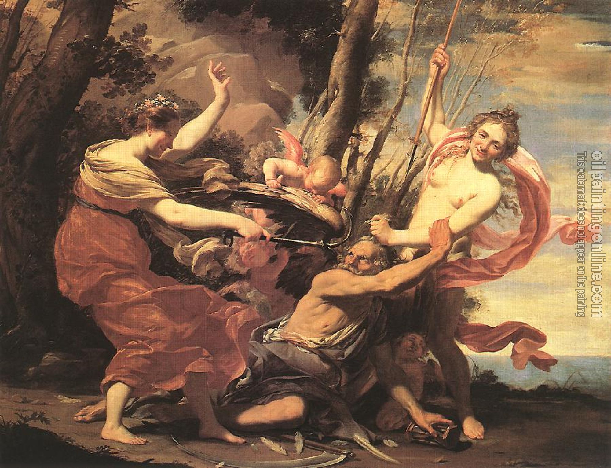 Vouet, Simon - Father Time Overcome by Love, Hope and Beauty